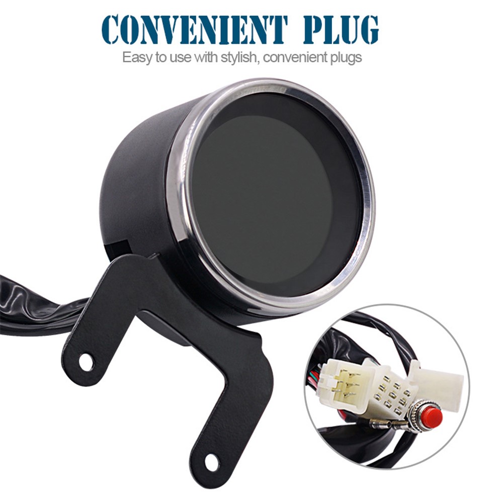 WUPP CS-782A1 LCD Light Digital Speedometer 12V Motorcycle Replacement Tachometer Odometer Fuel Gauge Oil-5