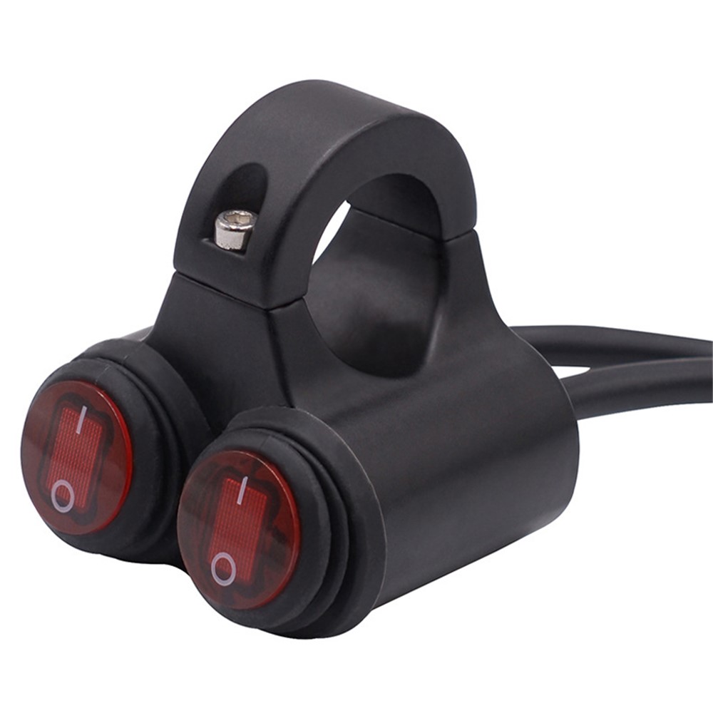 WUPP CS-677B1 Motorcycle Handlebar Dual Button Headlight Switch Waterproof Motorcycle Fog Light Spotlight Switch with Indicator-1