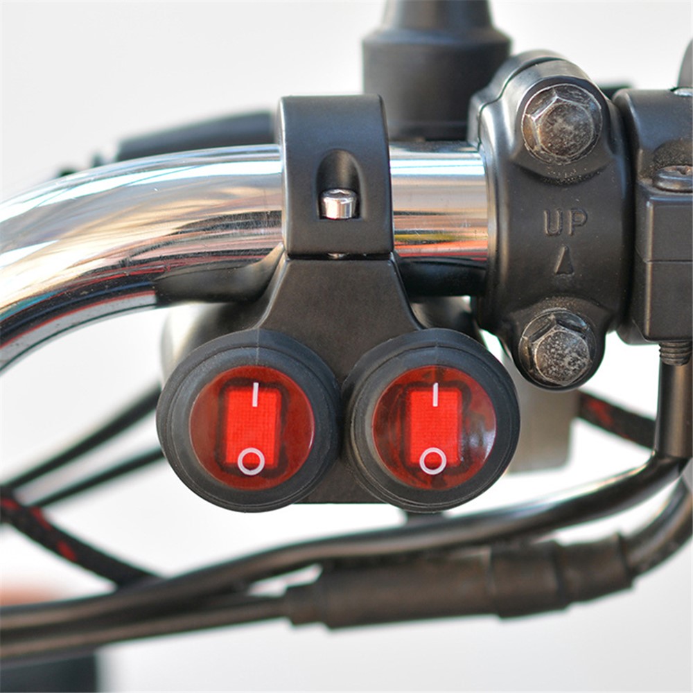 WUPP CS-677B1 Motorcycle Handlebar Dual Button Headlight Switch Waterproof Motorcycle Fog Light Spotlight Switch with Indicator-11