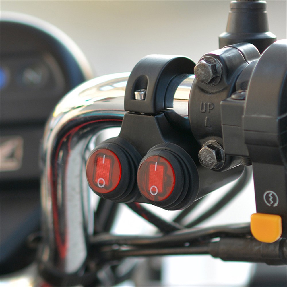 WUPP CS-677B1 Motorcycle Handlebar Dual Button Headlight Switch Waterproof Motorcycle Fog Light Spotlight Switch with Indicator-12