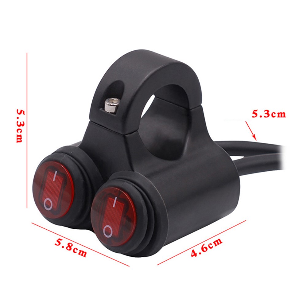 WUPP CS-677B1 Motorcycle Handlebar Dual Button Headlight Switch Waterproof Motorcycle Fog Light Spotlight Switch with Indicator-6