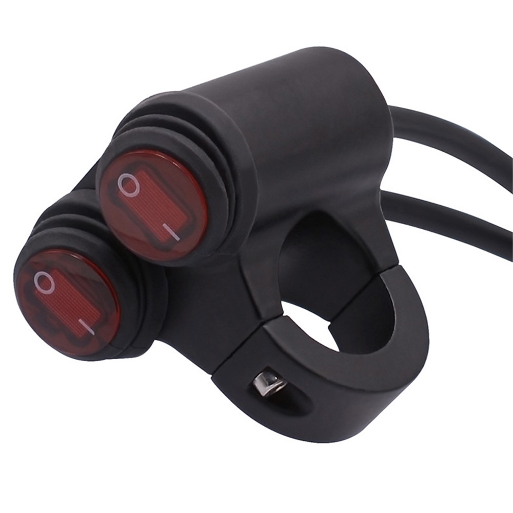 WUPP CS-677B1 Motorcycle Handlebar Dual Button Headlight Switch Waterproof Motorcycle Fog Light Spotlight Switch with Indicator-8