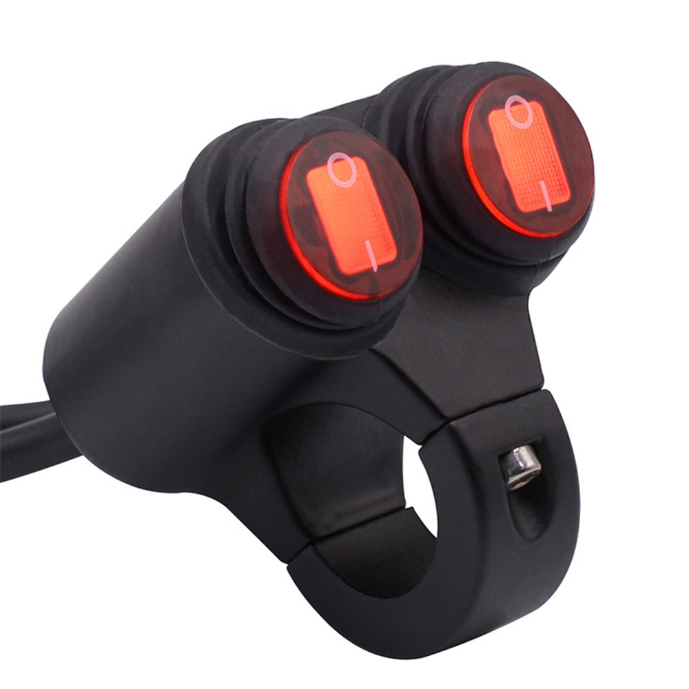 WUPP CS-677B1 Motorcycle Handlebar Dual Button Headlight Switch Waterproof Motorcycle Fog Light Spotlight Switch with Indicator-9
