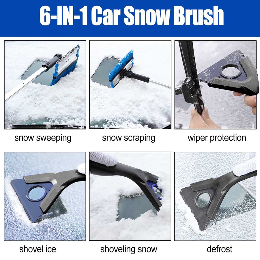 SEBTER SBT-4102 6 in 1 Winter Car Window Sweeping Tool Kit Snow Removal Brush Ice Scraper-2