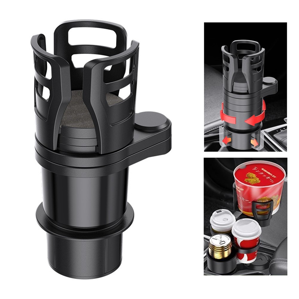 SHUNWEI SD-1047 2-in-1 Car Slip-proof Cup Holder 360 Degrees Rotating Water Drink Cup Holder-1