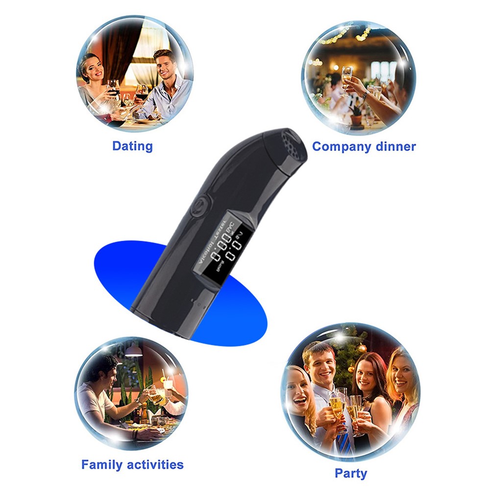S1216 Portable Breath Blowing Alcohol Tester Detector Non-contact Rechargeable Drunk Driving Breathalyzer-10