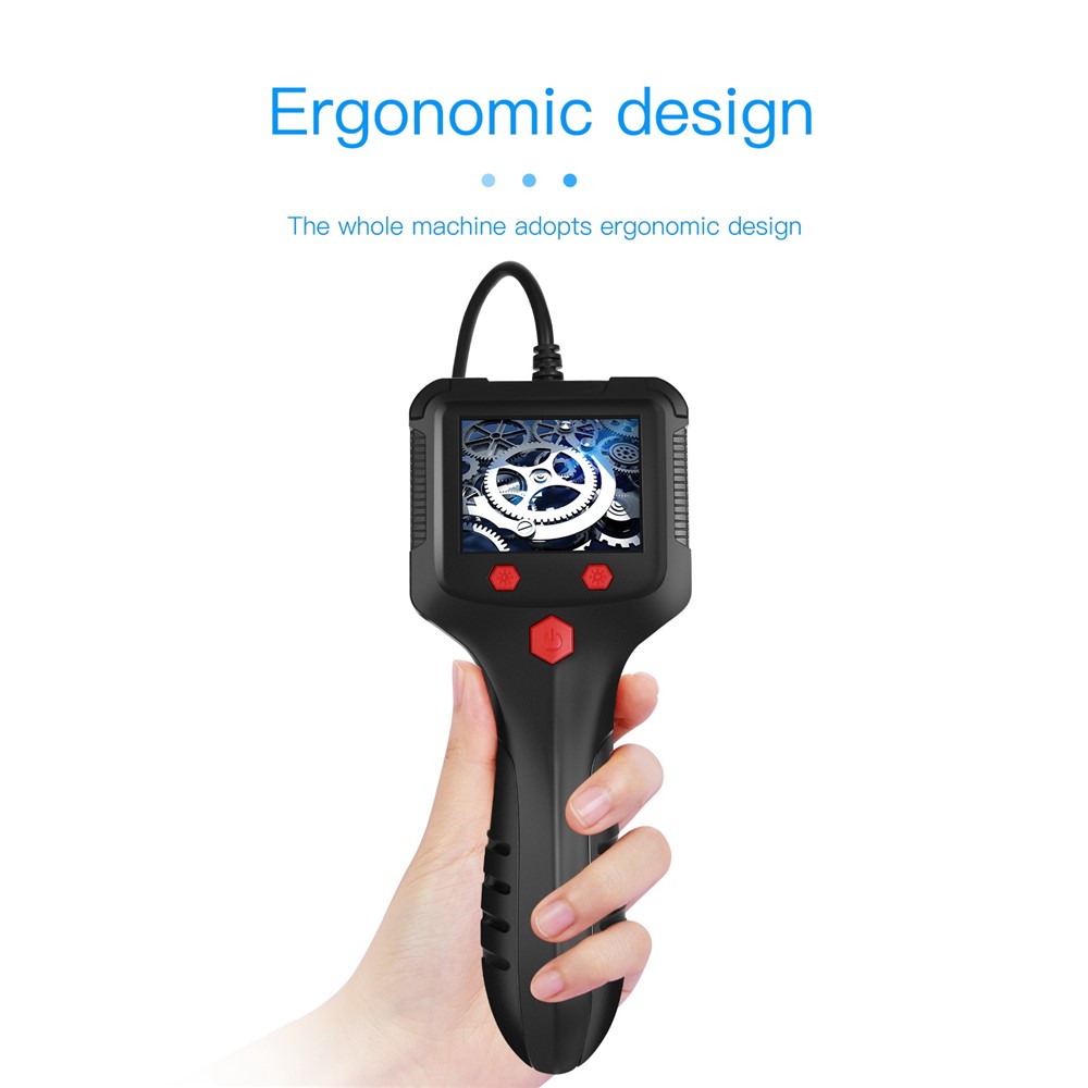 P100 2m Rigid Cable, 6-LED Pipe Inspection Borescope 8mm Lens 2.4 Inch IPS Screen HD 1080P Industrial Endoscope Camera - Side Lens-4