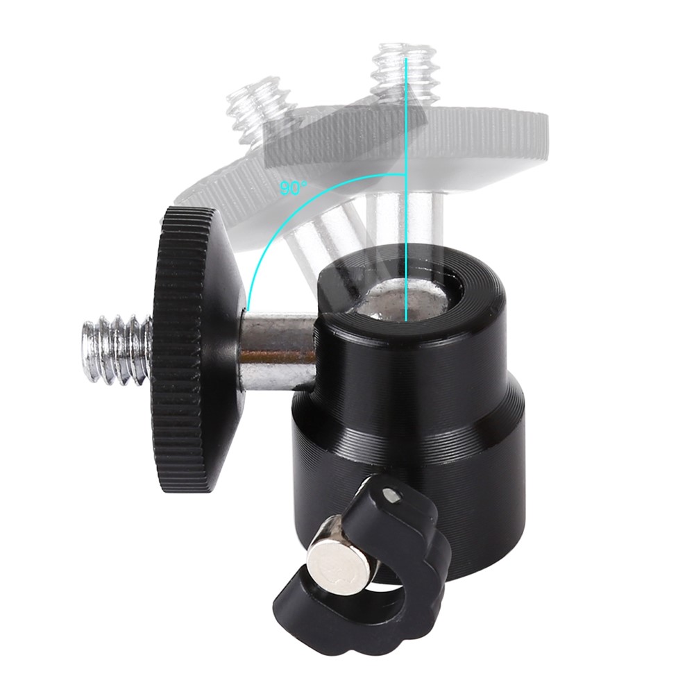 PULUZ PU412 1/4 inch Screw Metal Tripod Ball Head Adapter with Lock-4