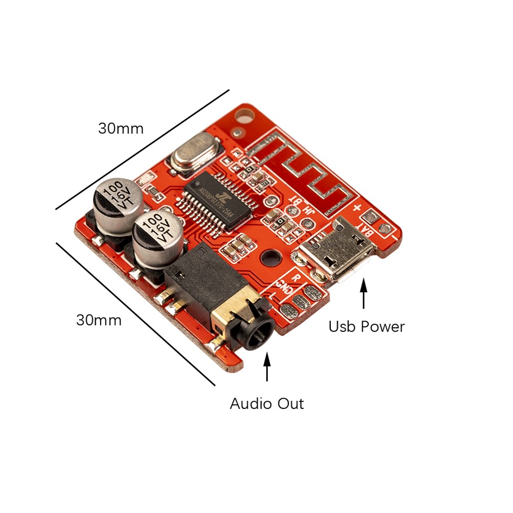 6925A DIY Bluetooth Audio Receiver Board MP3 Lossless Decoder Wireless Stereo Music Module - Red-9