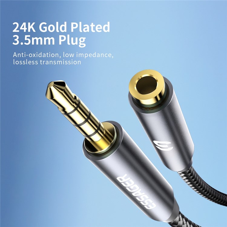 ESSAGER 2m Audio Extension Cord Support Mic Function 3.5mm 4-Pole Male to Female AUX Cable-4
