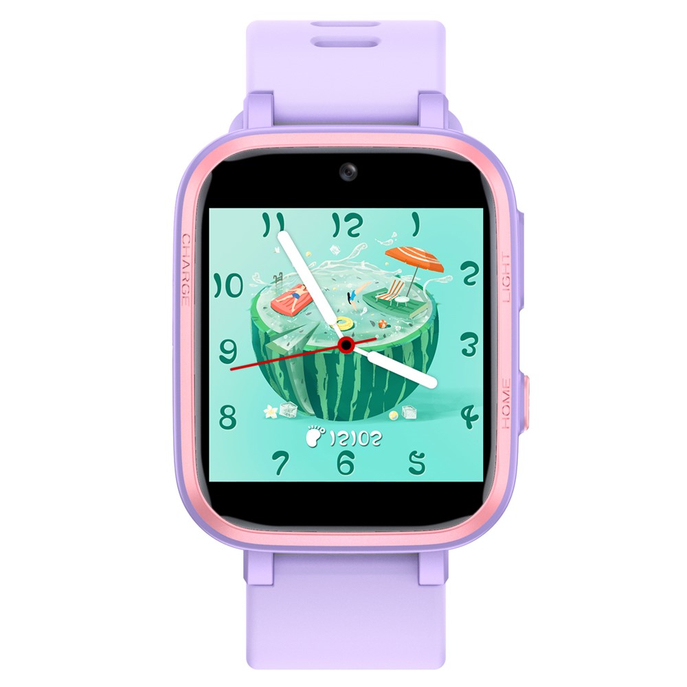 Y90 Pro Kids Smart Watch Wasserdichte Dual -kamera -schrittzähler Taschenlampe Musikspiel Student Smart Bracelet - Violett-3