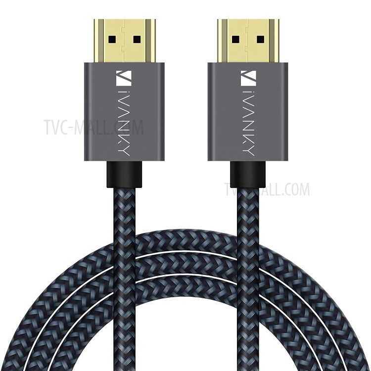 iVANKY HD02 2m 4K Ultra HD Woven Nylon HDMI 2.0 HDMI Cable - Space Grey-1