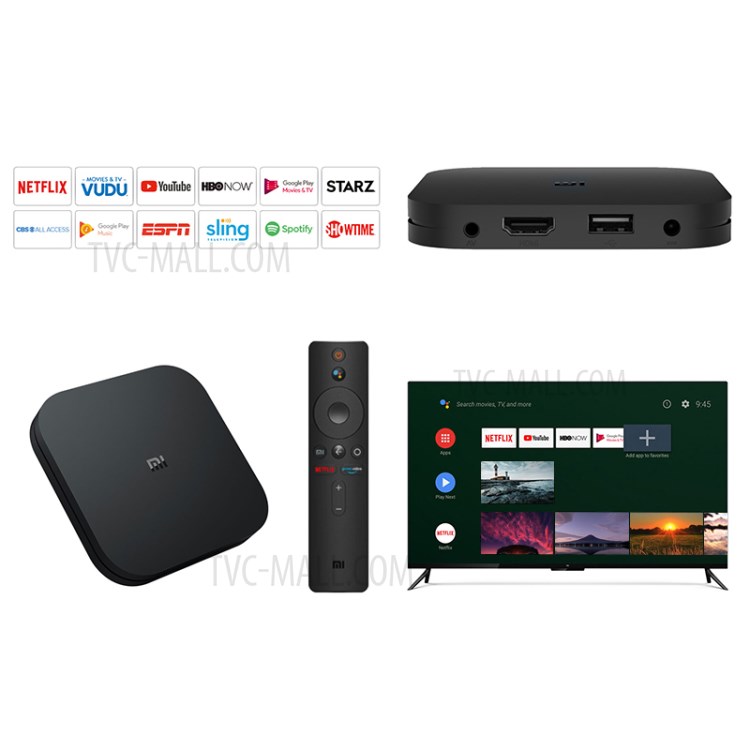 Xiaomi Mi Box TV S Version Globale 4K Boîte Set-top Ultra HD Lecteur Multimédia En Continu Android 8.1 2 + 8 Go - Plug UK-4