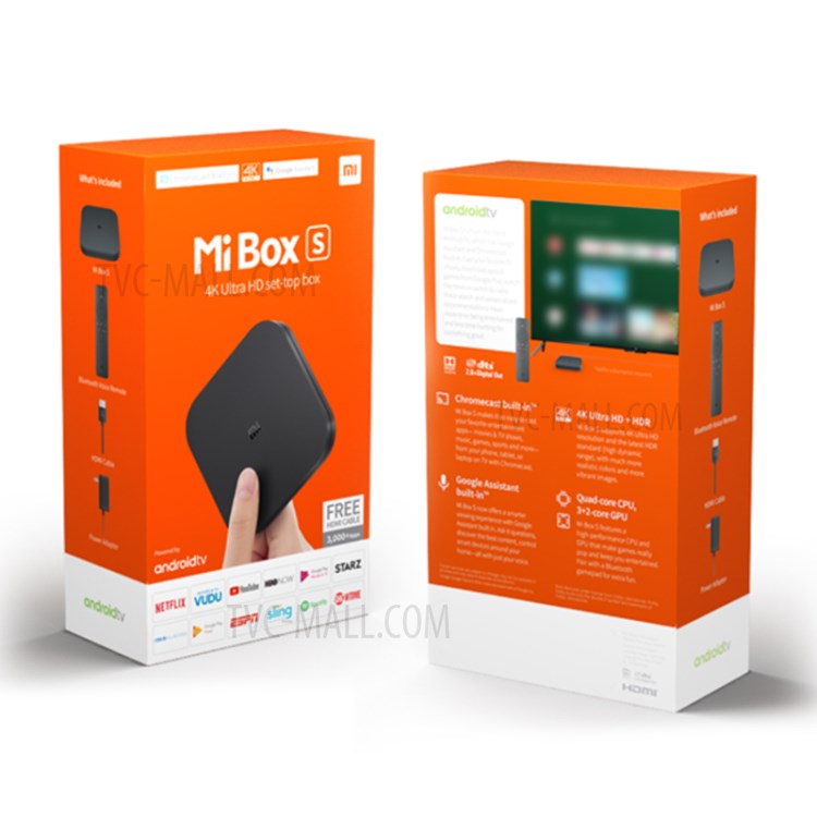 Xiaomi Mi Box TV S Version Globale 4K Boîte Set-top Ultra HD Lecteur Multimédia En Continu Android 8.1 2 + 8 Go - Plug UK-5