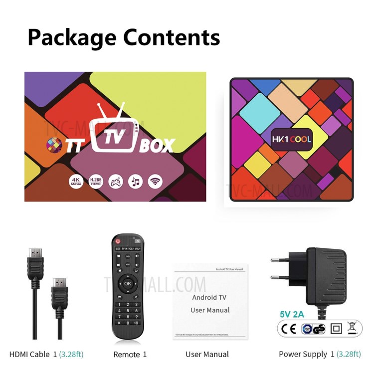 HK1COOL 4K UHD Android 9.0 TV Box RK3318 Quad Core Support WiFi / BT / AV / HDMI / RJ45 / TF Card 4GB+32GB - US Plug-5