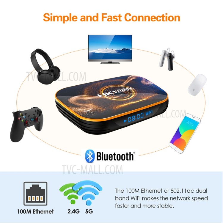 HK1 RBOX-R1 Android 10.0 Smart TV Box RK3318 1080P 4K 2.4G/5G WiFi Set-top Box 2GB+16GB - US Plug-6