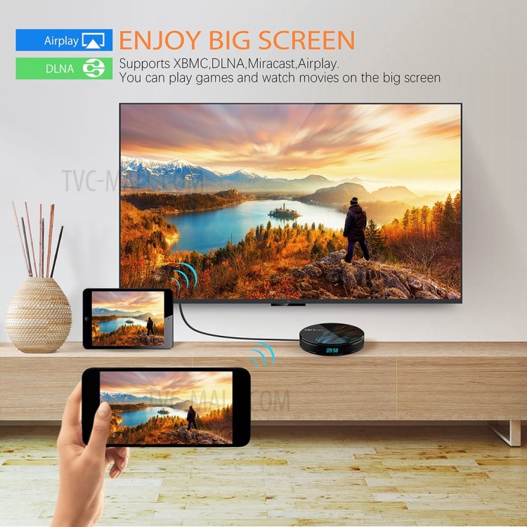 HK1MAX Round Shape Android 9.0 RK3328 Quad Core TV Box WiFi Media Player 4+128G - EU Plug-9