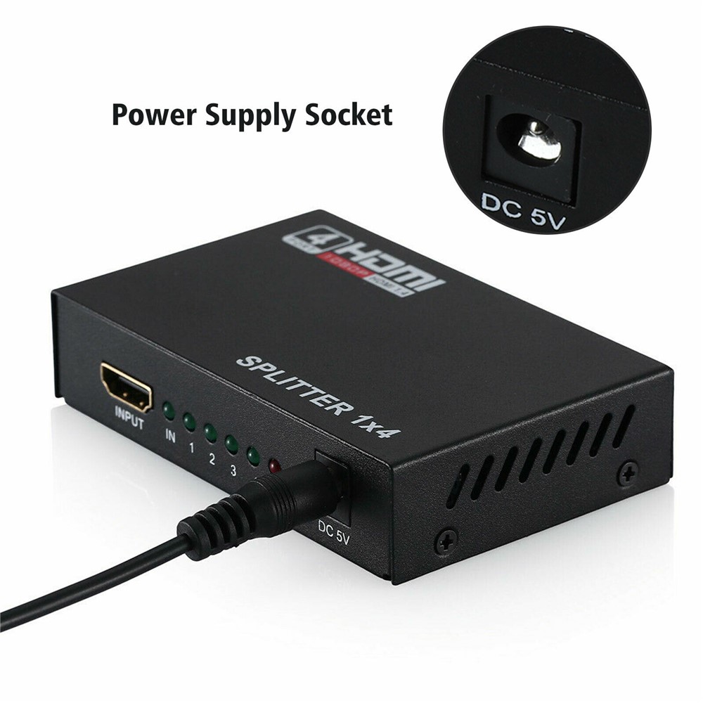 HDMI Splitter 1 IN 4 OUT Full HD 4 Port Hub Repeater Amplifier-8