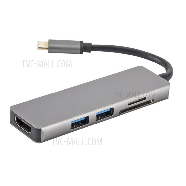 Type-C HUB TYPE-C to USB3.0*2+SD+Micro SD+HDMI Multi-function HUB-8
