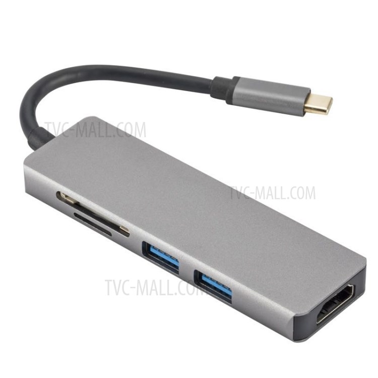 Type-C HUB TYPE-C to USB3.0*2+SD+Micro SD+HDMI Multi-function HUB-9