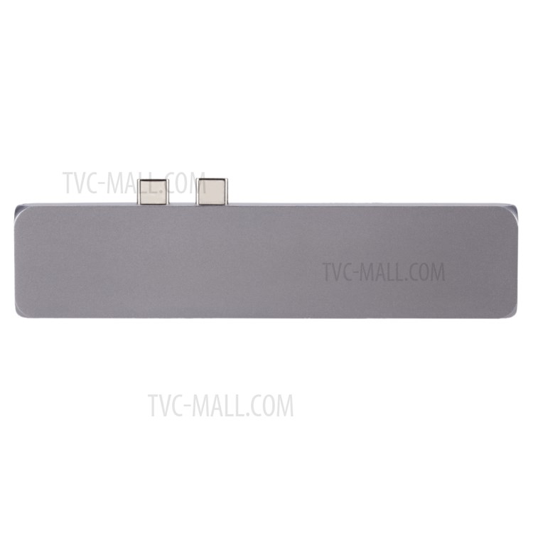 Dual Type-C HUB Type-C to USB3.0 * 2 +Thunderbolt 3+HDMI+SD Card+Micro SD card+Type-C Multi-function HUB - Grey-3