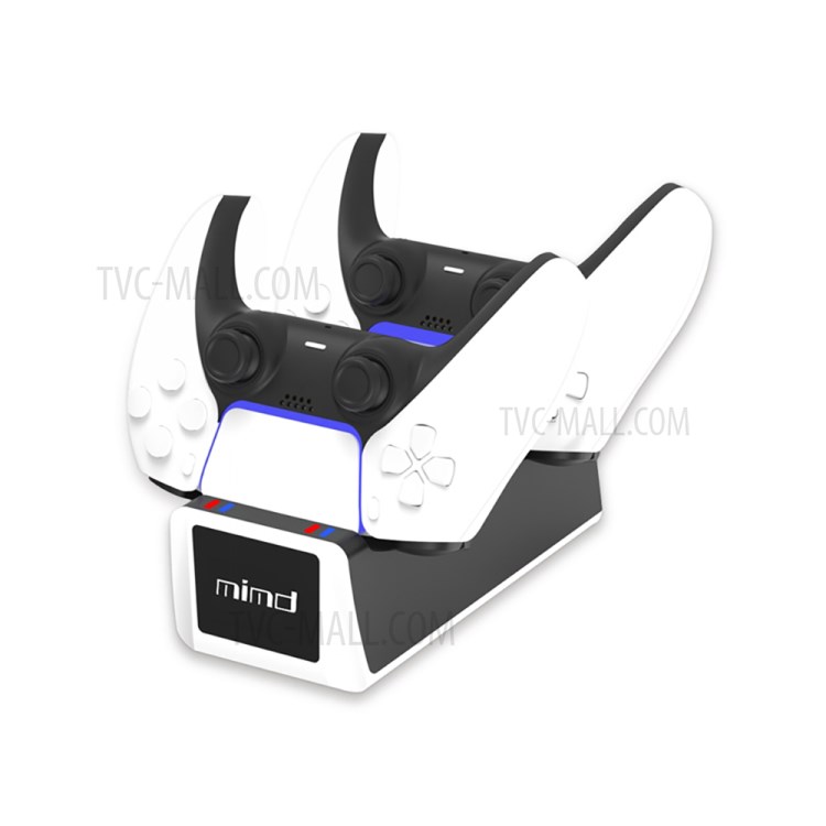 SDN-470 Dual Controller Fast Charger Charging Station Dock with LED Indicator for PS5 Wireless Controller - Black-2