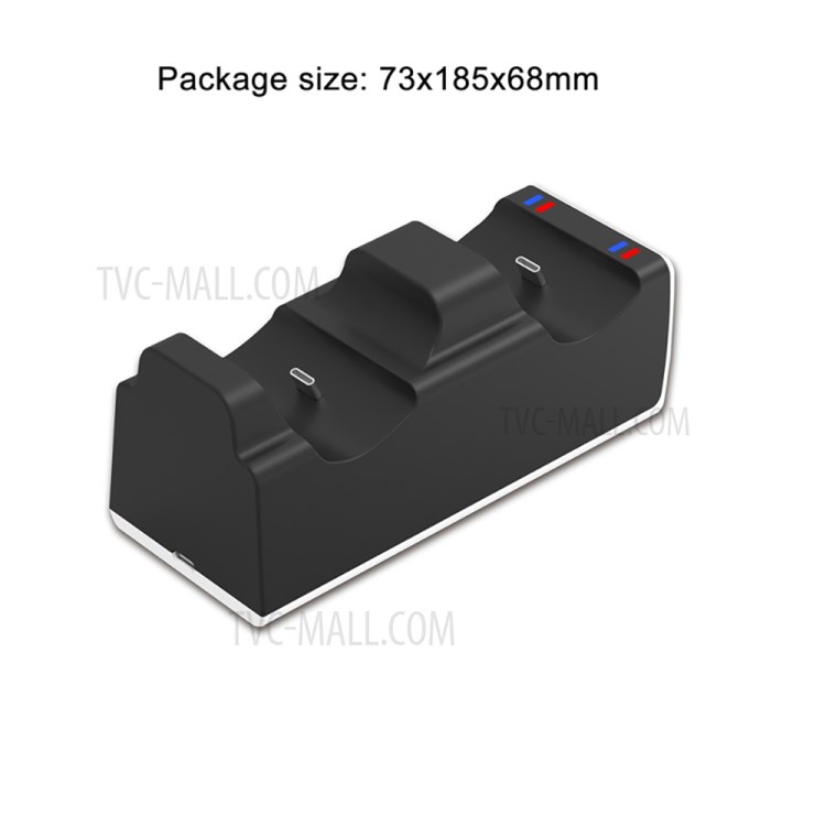 SDN-470 Dual Controller Fast Charger Charging Station Dock with LED Indicator for PS5 Wireless Controller - Black-5