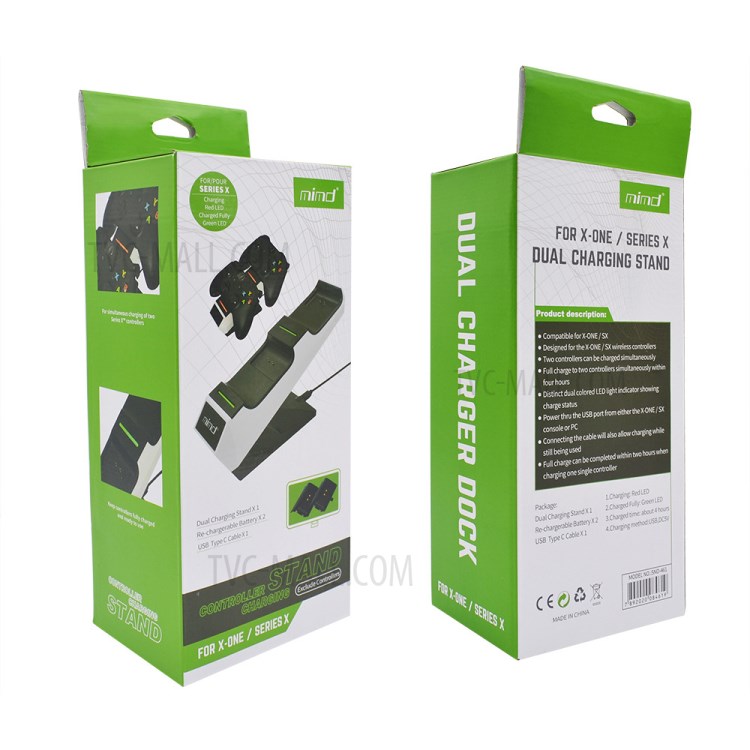 Dual Charging Station Charger Dock with Rechargeable Battery for Xbox One Xbox Series X/S-8