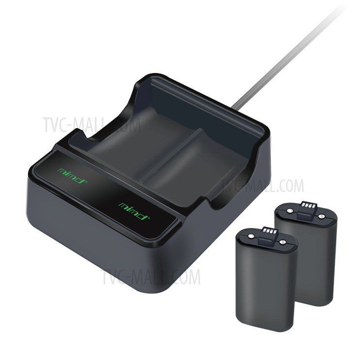 Dual Slot Charger with Two Rechargeable Battery for Xbox One S/X Wireless Controller Gamepads-1