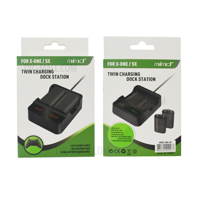 Dual Slot Charger with Two Rechargeable Battery for Xbox One S/X Wireless Controller Gamepads-15