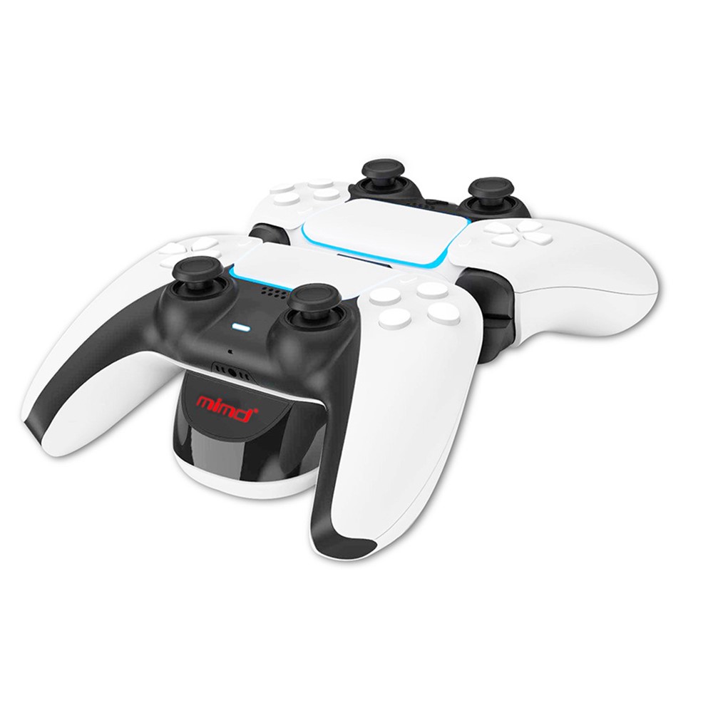 Dual USB Charging Dock Charger Stand with LED Indicator for PS5 Gaming Console - Black-4