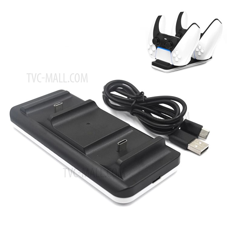 MIMD Portable Dual Charger Station Charging Dock with USB Cable for PS5 Controller-4