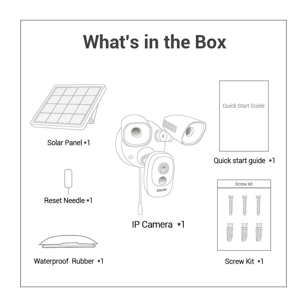 ESCAM QF609 1080P WiFi IP Camera Outdoor Solar Powered Night Vision Home Security CCTV Camera Video Surveillance-18