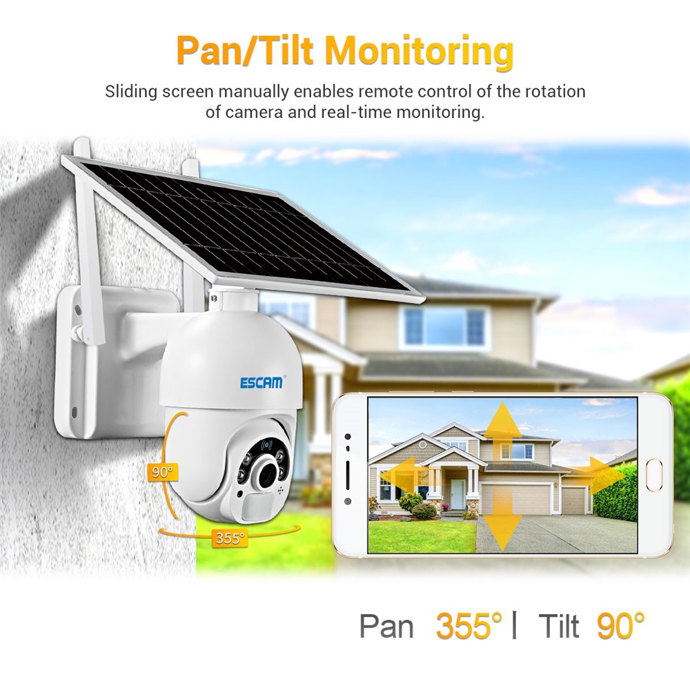 ESCAM QF450 1080P Cloud Storage 4G PIR Alarm Dome Pan/Tilt CCTV IP Camera with Solar Panel - EU Edition-5