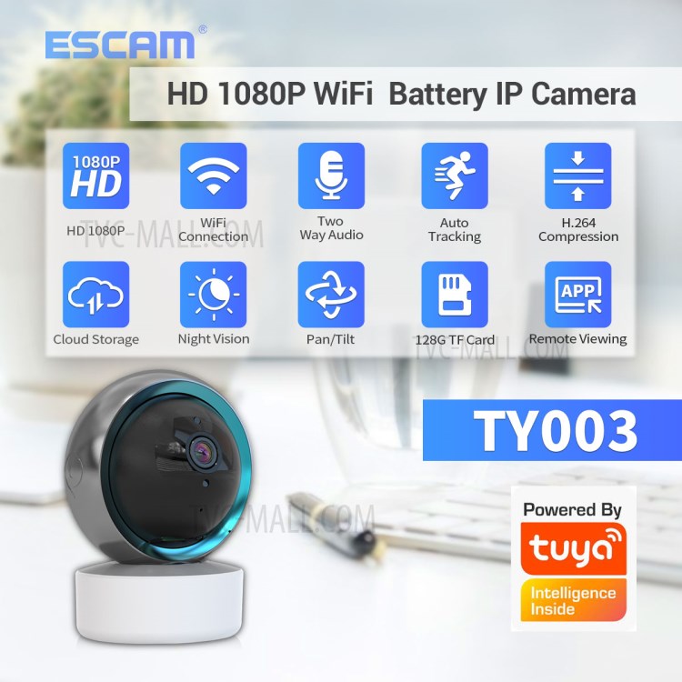 TY003 WIFI HD 1080P IP Camera Night Vision Motion Detection Home Security Surveillance CCTV Camera - US Plug-3