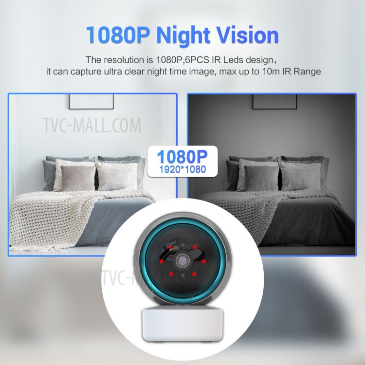 TY003 WIFI HD 1080P IP Camera Night Vision Motion Detection Home Security Surveillance CCTV Camera - US Plug-5