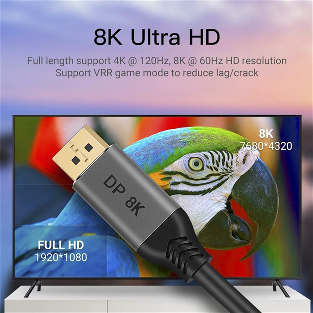 8K 60HZ DP1.4 Cable 1m DisplayPort Male to Male High Speed Adapter Cord for for HDTV Projector-6