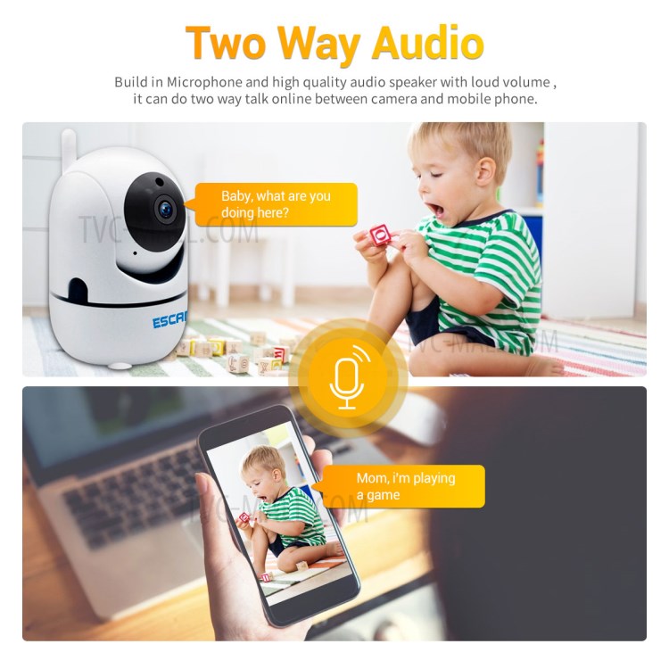 ESCAM TY005 HD 1080P Support Tuya Wireless Intercom PTZ IP Camera AI Humanoid Motion Detection Auto Tracking CCTV Monitor-10