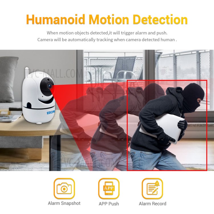 ESCAM TY005 HD 1080P Support Tuya Wireless Intercom PTZ IP Camera AI Humanoid Motion Detection Auto Tracking CCTV Monitor-11