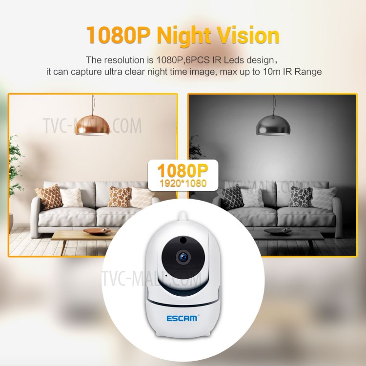 ESCAM TY005 HD 1080P Support Tuya Wireless Intercom PTZ IP Camera AI Humanoid Motion Detection Auto Tracking CCTV Monitor-7