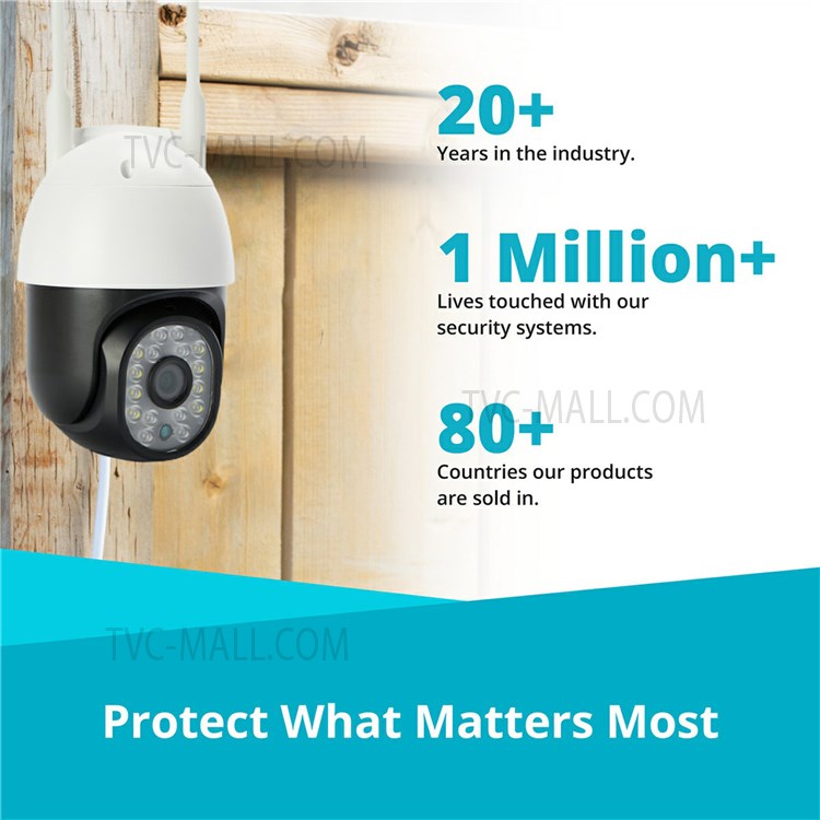 1080P 2MP 16 LED PTZ WiFi IP Camera IP66 Waterproof Wireless Security CCTV System Camera - US Plug-12