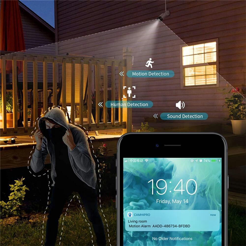 IP66 Waterproof 2MP 1080P 32 LED PTZ WiFi IP Camera Wireless Security CCTV System - US Plug-14