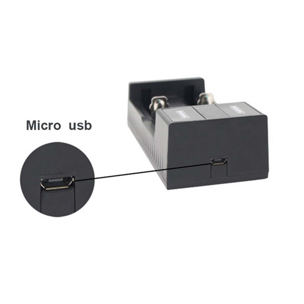 Universal 2 Slot USB Battery Charger Smart Charging for Rechargeable Li-ion Batteries 18650 26650 14500-3