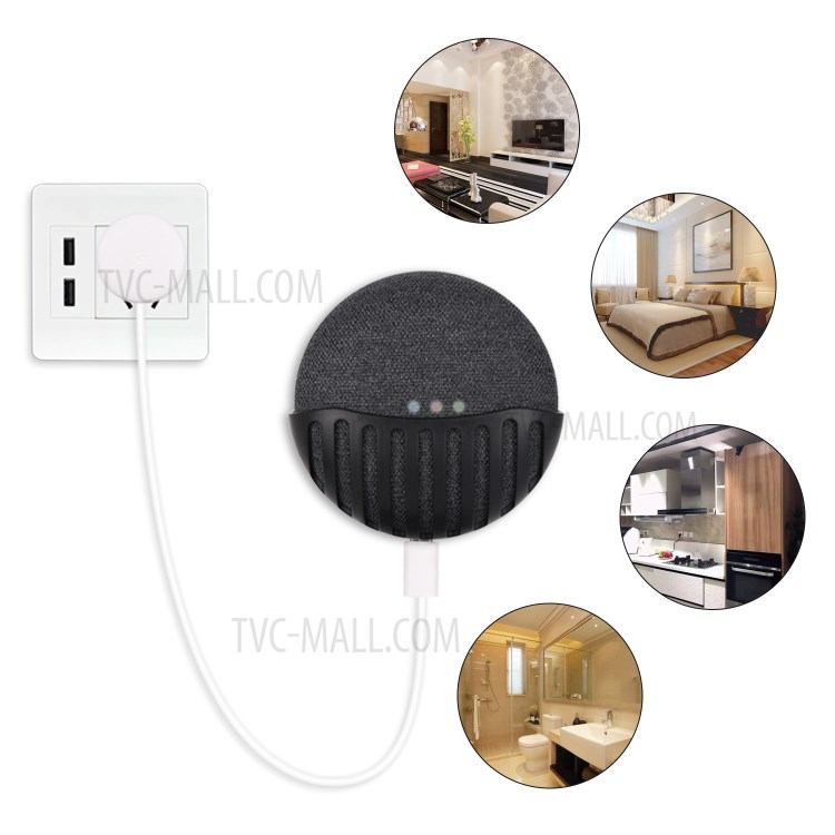 Wall Mount Hanger Stand for Google Home Mini Wall Hanging Bracket - Black-1