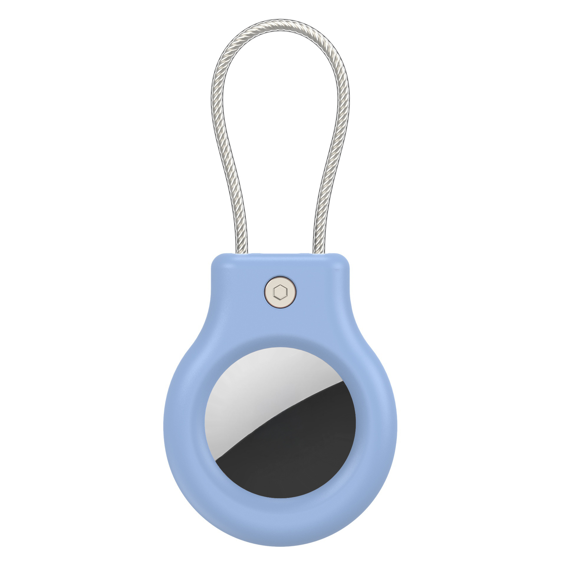 CP30 For Apple AirTag Drop-proof Hard PC Cover Anti-theft Security Lock Protective Case - Light Blue