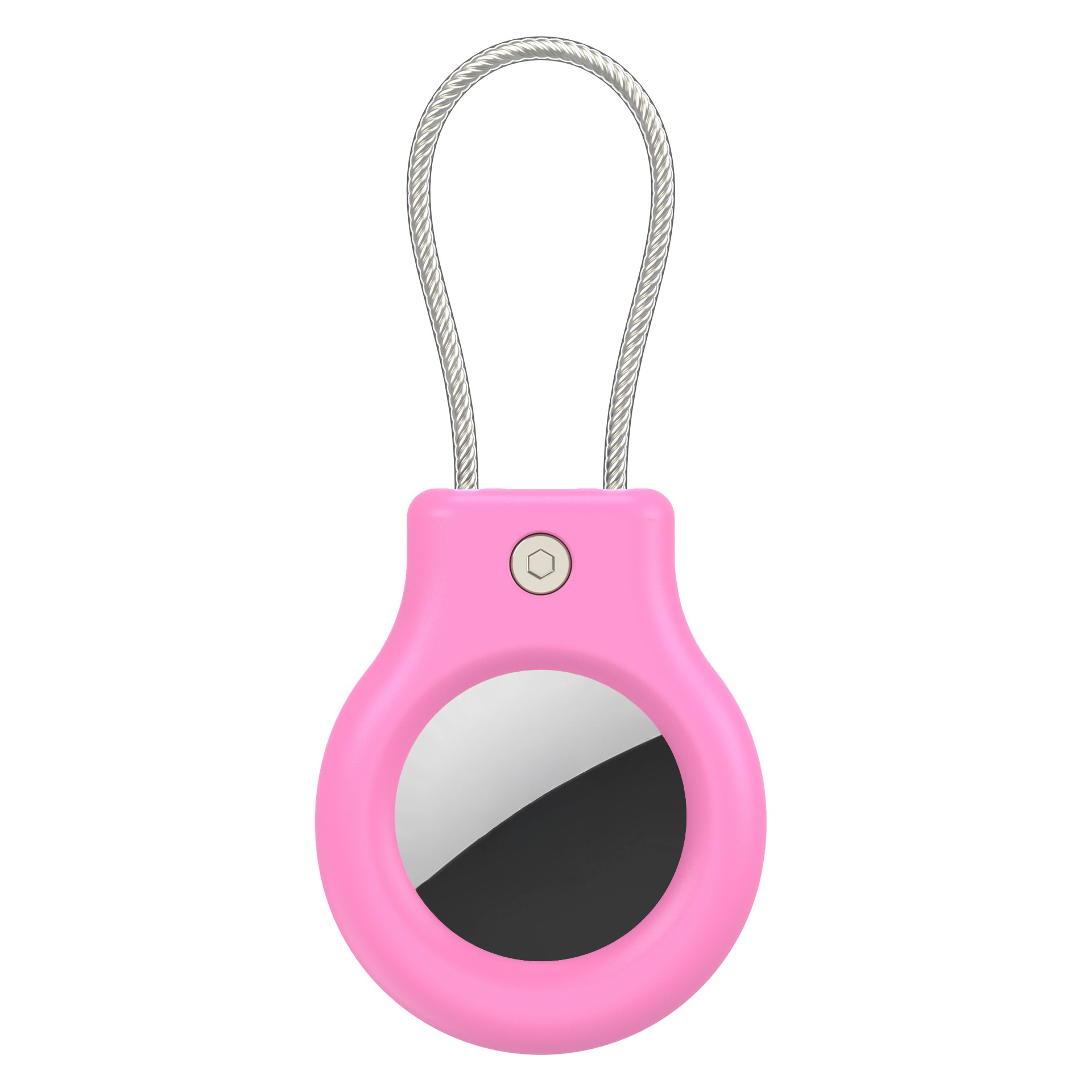 CP30 For Apple AirTag Drop-proof Hard PC Cover Anti-theft Security Lock Protective Case - Rose