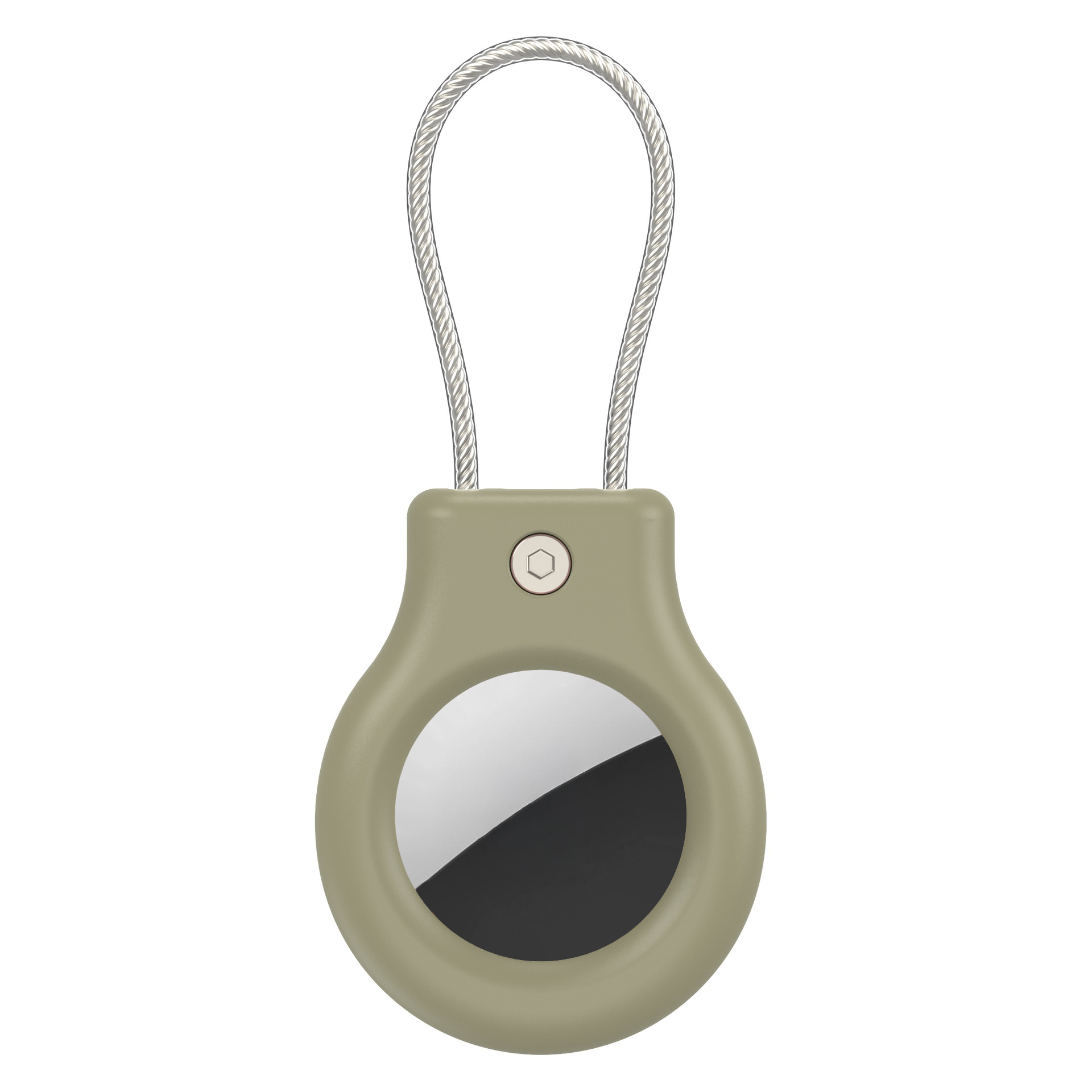 CP30 For Apple AirTag Drop-proof Hard PC Cover Anti-theft Security Lock Protective Case - Army Green