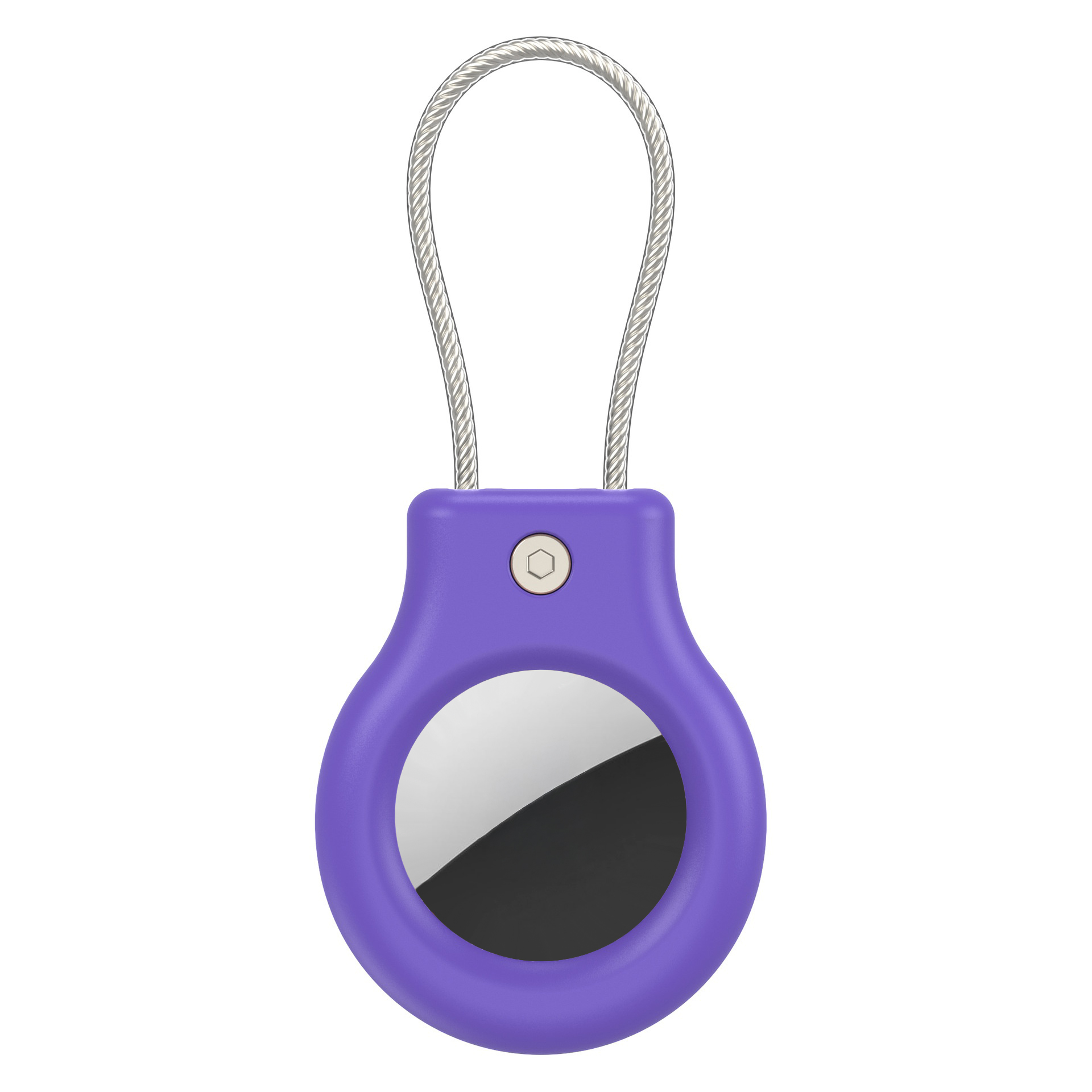 CP30 For Apple AirTag Drop-proof Hard PC Cover Anti-theft Security Lock Protective Case - Dark Purple