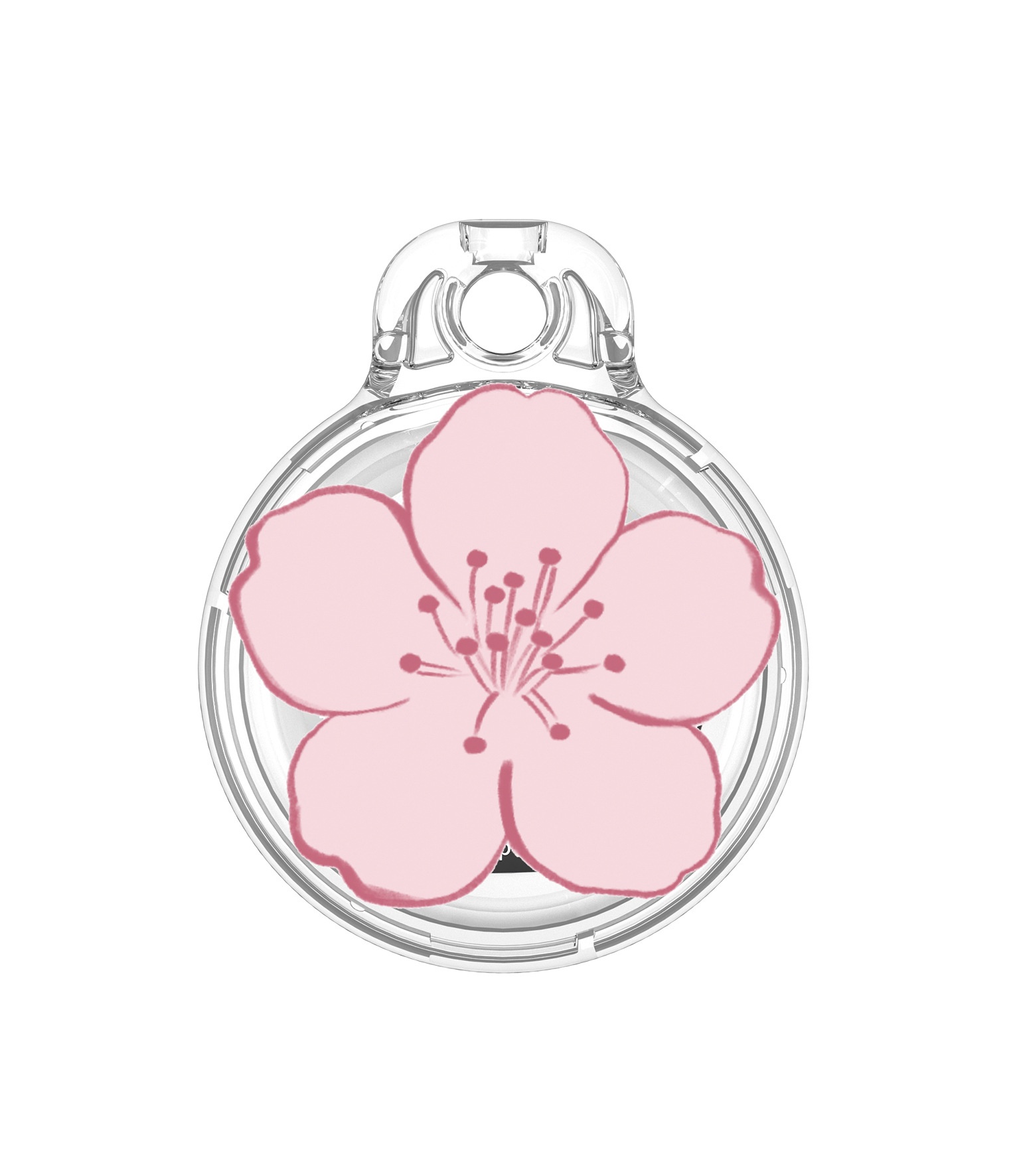 Case for Apple AirTag (2nd Generation) / AirTag IMD Pattern PC Full Coverage Waterproof Protective Cover with Buckle - Single Flower