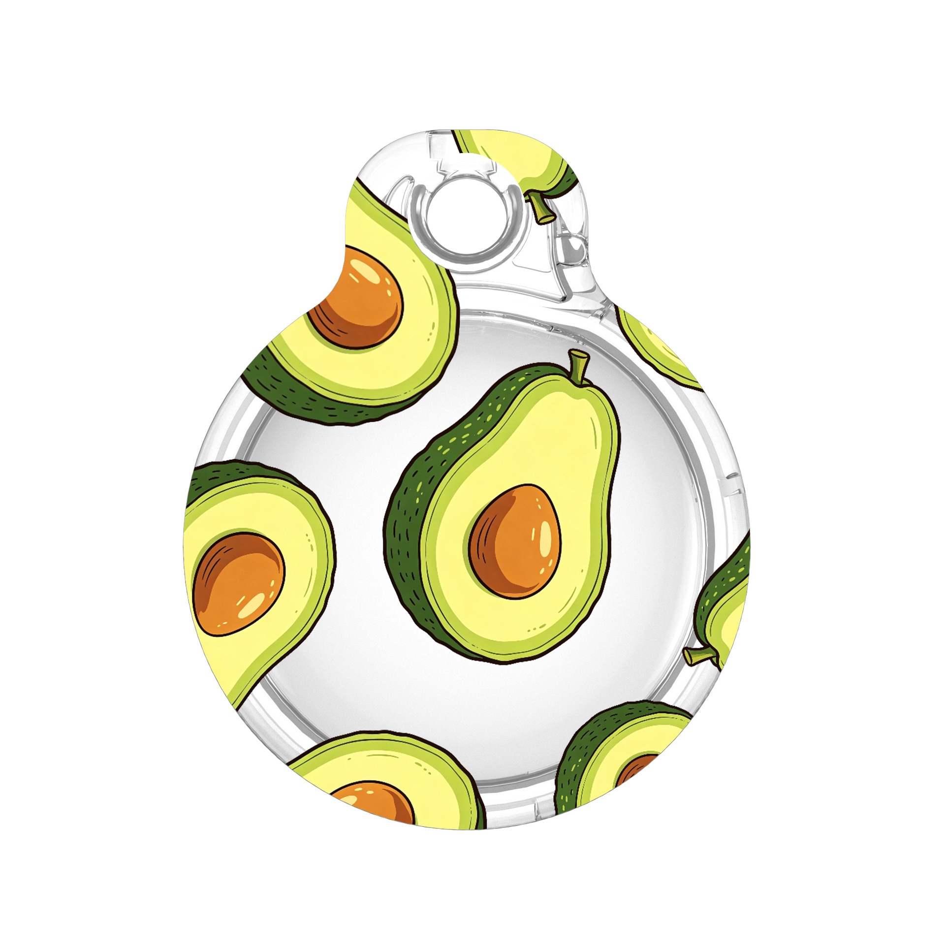 Case for Apple AirTag (2nd Generation) / AirTag IMD Pattern PC Full Coverage Waterproof Protective Cover with Buckle - Avocado